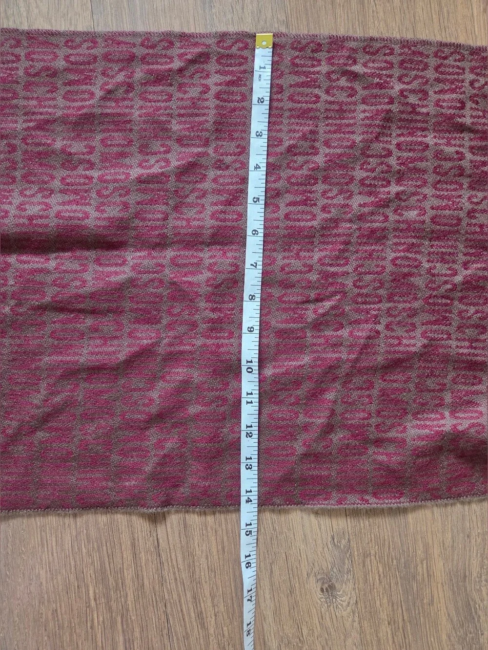 Moschino Burgundy Logo Wool Scarf